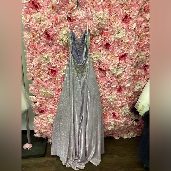 Cecilia Couture 2521 Size 4 Lavender Beaded Ball gown Tie Up Back NWT - Picture 6 of 11